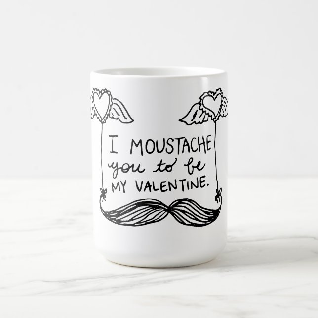 Taza De Café Tarjeta del día de San Valentín del bigote (Centro)