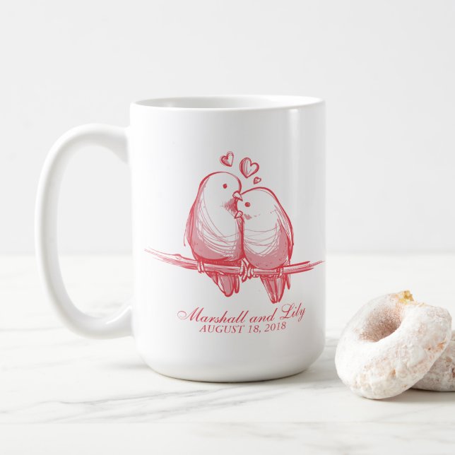Taza De Café Tarjeta del día de San Valentín dulce de los (Con donut)