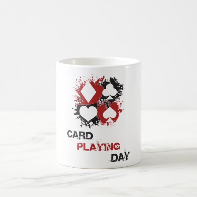 Taza De Café Tarjeta Jugando Día Ace Tarjetas Poker Juego de Ca (Centro)