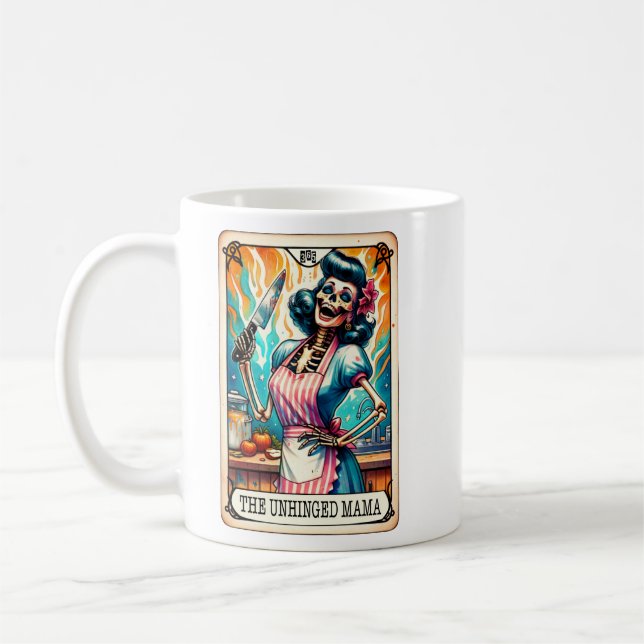 Taza De Café Tarjeta Mamá Tarot desquiciada (Izquierda)