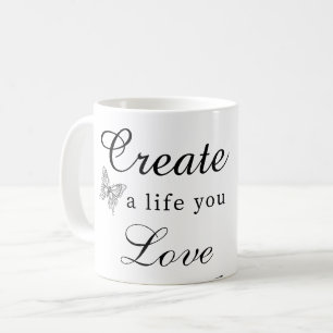 Taza De Café Tarjeta Motivacional Crea una Vida que Amas