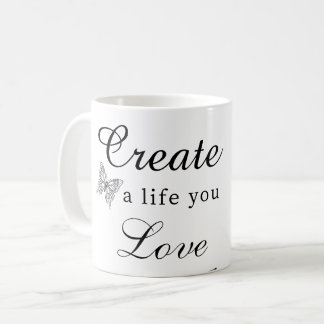 Taza De Café Tarjeta Motivacional Crea una Vida que Amas
