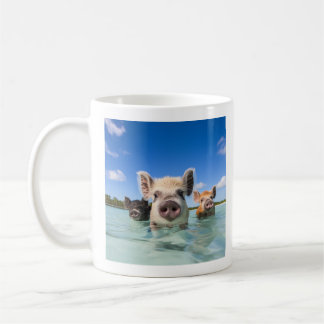 Taza De Café Tarjeta navideña Bahamas Swimming Pig 2025