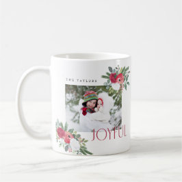 Taza De Café Tarjeta navideña de fotos de flores alegres
