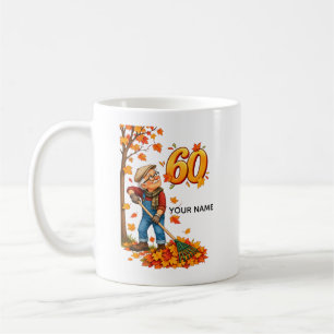 Taza De Café Tarjeta personalizada de cumpleaños 60 otoño