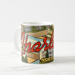 Taza De Café Tarjeta postal antigua de Charlotte NC