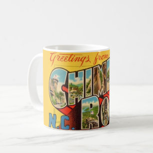 Taza De Café Tarjeta postal antigua de Chimney Rock NC