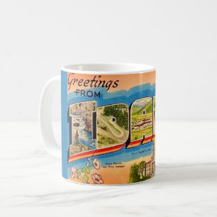 Taza De Café Tarjeta postal antigua de Idaho