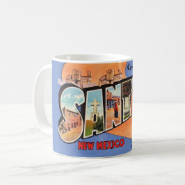 Taza De Café Tarjeta postal antigua de Santa Fe