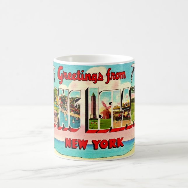 Taza De Café Tarjeta postal colorida de Long Island (Centro)