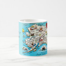 Taza De Café Tarjeta postal de Alaska y EE. UU.