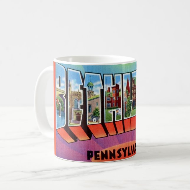 Taza De Café Tarjeta postal de Bethlehem PA (Anverso izquierdo)