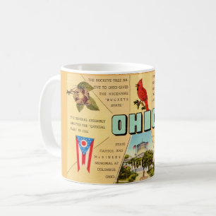 Taza De Café Tarjeta postal de datos antiguos de Ohio