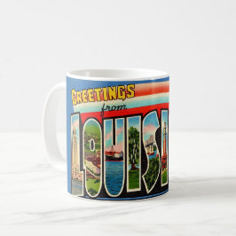 Taza De Café Tarjeta postal de salutaciones vintage Louisiana