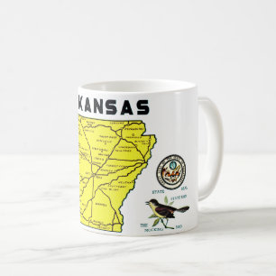 Taza De Café Tarjeta postal del mapa vintage de Arkansas