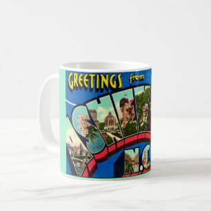 Taza De Café Tarjeta postal retro de Asheville NC