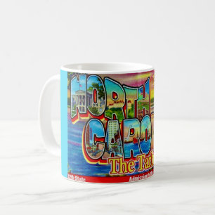 Taza De Café Tarjeta Postal Retro de Carolina del Norte