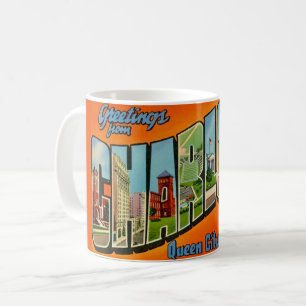 Taza De Café Tarjeta postal retro de Charlotte NC
