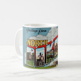 Taza De Café Tarjeta postal retro de Dakota del Norte