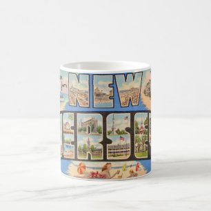Taza De Café Tarjeta postal retro de Nueva Jersey