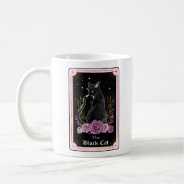 Taza De Café Tarjeta Tarot El Gato Negro De Bruja Rosa Celestia