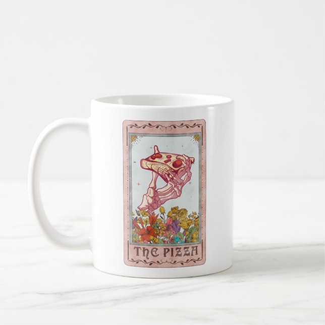 Taza De Café Tarjeta Tarot La Pizza Funny Tarot Skeleton Tarot (Izquierda)
