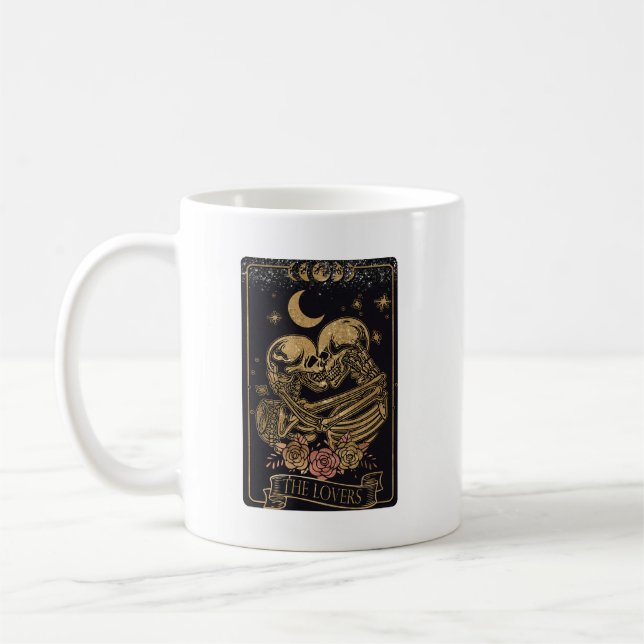 Taza De Café Tarjeta Tarot Los Amantes - Café Mug (Izquierda)