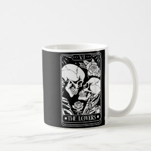 Taza De Café Tarjeta Tarot Los Amantes Del Gótico De Esqueleto 