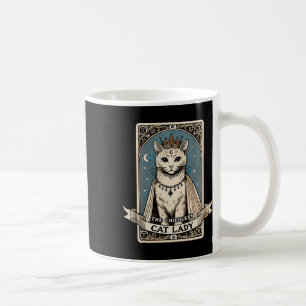 Taza De Café Tarjeta Tarot para damas de gato sin hijos