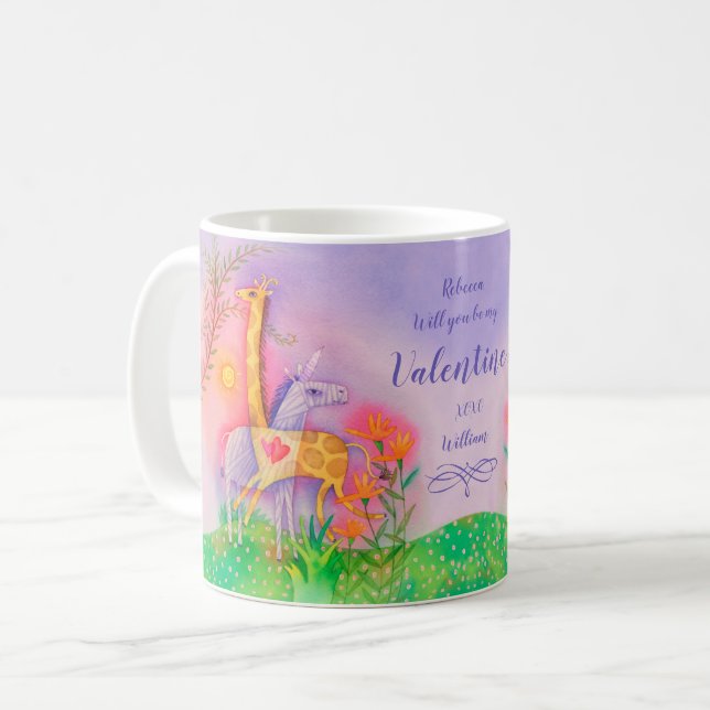 Taza De Café Tarjetas del día de San Valentín del amor del (Anverso izquierdo)