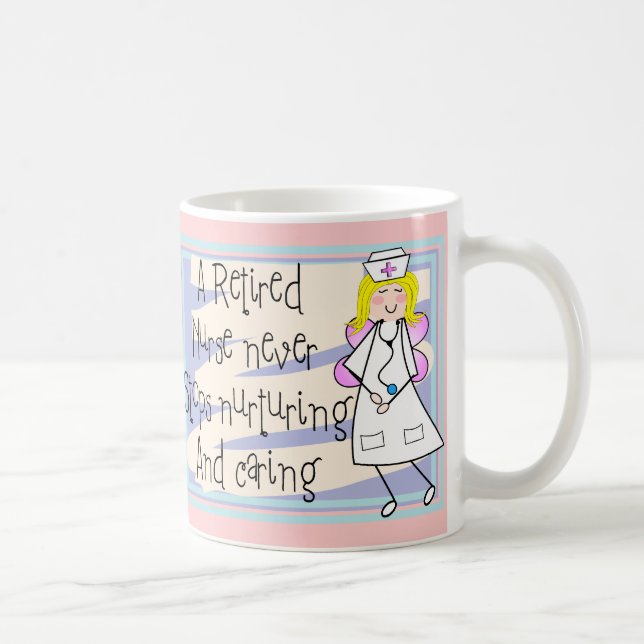 Taza De Café Tarjetas y regalos jubilados del arte del ángel de (Derecha)