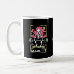 Taza De Café Tarot Card Deadlifts Funny Skeleton Workout Design