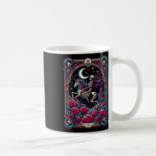 Taza De Café Tarot Card Skeleton Colorful Floral Unicorn Hallow