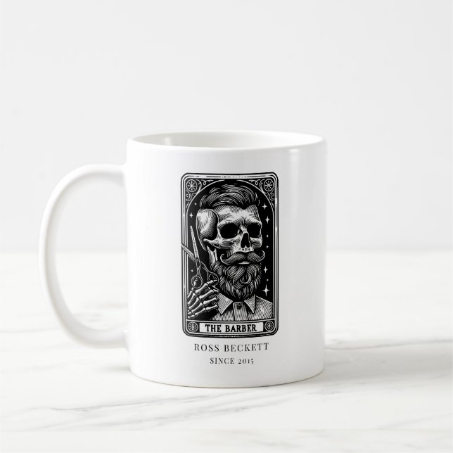 Taza De Café Tarot Theme Vintage Barber (Izquierda)