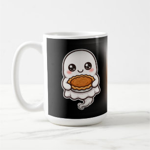Taza De Café Tarta De Calabaza Fantasma Adorable Kawaii