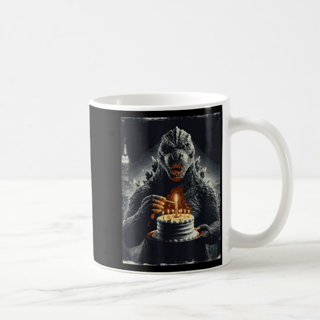 Taza De Café Tarta de cumpleaños de monstruo japonés divertida  (Derecha)