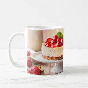 Taza De Café Tarta de queso con fresa