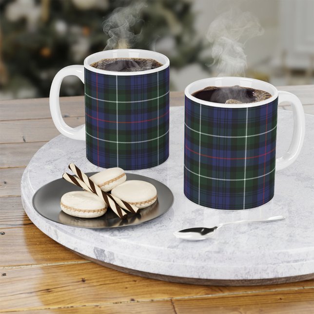 Taza De Café Tartan Clan MacKenzie Plaid Green Black Check (Subido por el creador)