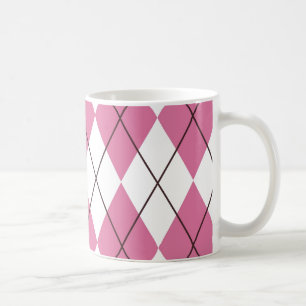 Taza De Café Tartan de los 70 Rosa Dedito