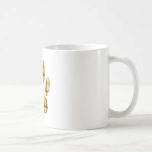 Taza De Café Tartan Dog Paw Print