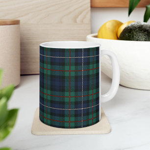 Taza De Café Tartan Escocés Clan Robertson Verde Purpura Cuadro