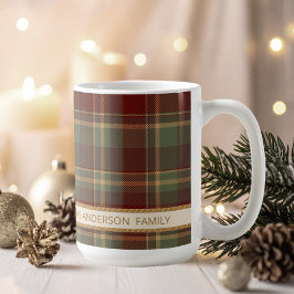 Taza De Café Tartan Feliz Navidad Marco Dorado ID1141A