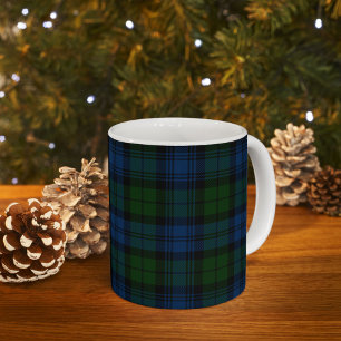 Taza De Café Tartan Militar del Clan Campbell Plaid Negro Verde