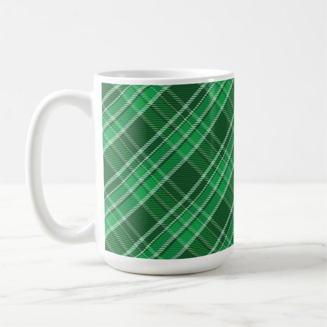 Taza De Café Tartán Swahili Green Plaid Pattern-88675 (Izquierda)