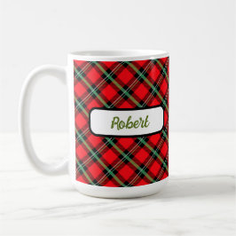 Taza De Café Tartán verde negro rojo representado mug personali