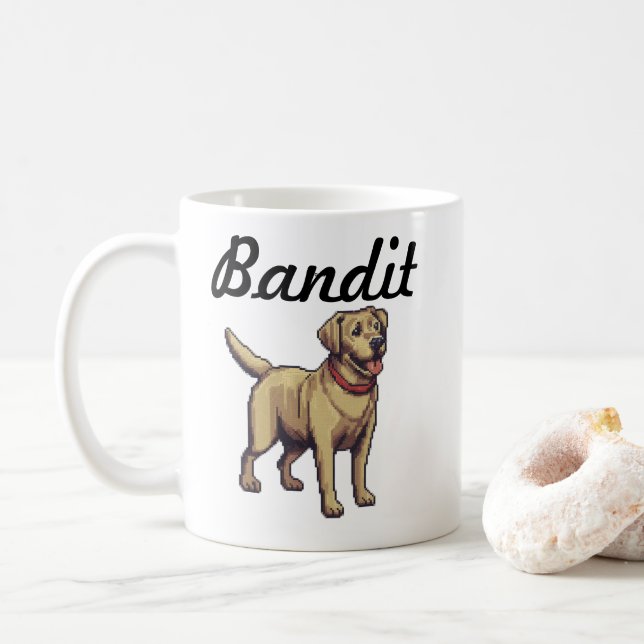 Taza De Café Tasa personalizada de Labrador de café recuperador (Con donut)