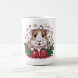Taza De Café Tasse Cochon d'Inde Espiègle au Jardin de Fraise