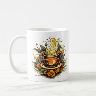 Taza De Café Tasse de Café et Vapeur Florale
