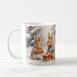 Taza De Café Tasse de Noël illustrée de jolis lapins