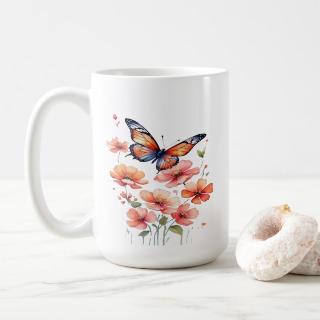 Taza De Café Tasse Évasion Papillons (Con donut)